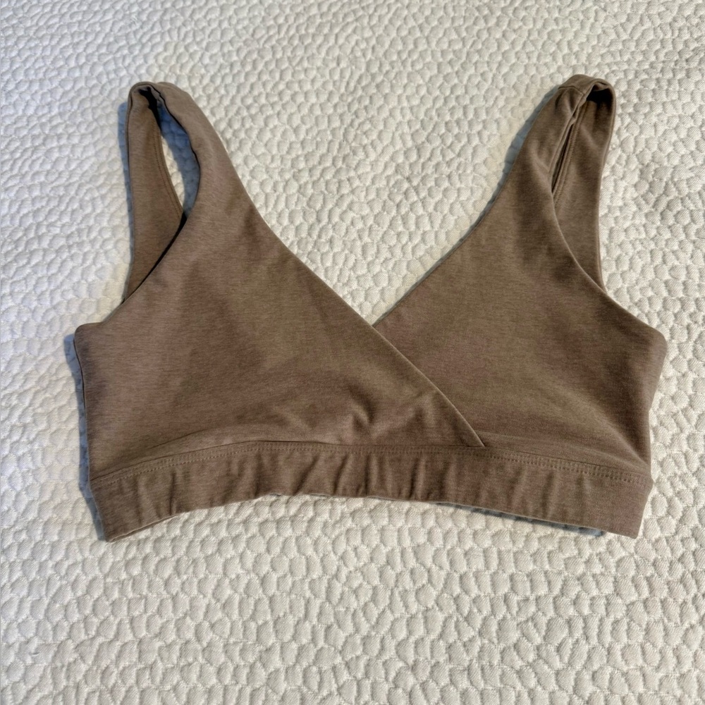Beyond Yoga Tan Cross-Front Bralette